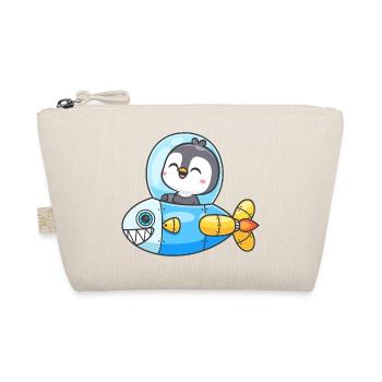 Pinguinpilot in Bubble Rocket - Bio-Täschchen - Natur - Vorne