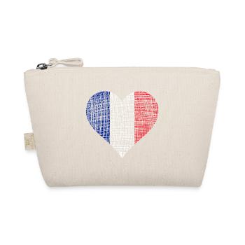 France. Drapeau du cœur français vintage - Trousse biologique - nature - Devant
