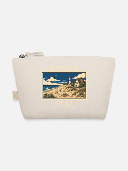Deutschland Sylt Vintage Reisemarke - Bio-Täschchen - Natur