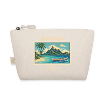 Polynesien Bora Bora Vintage Reisemarke - Bio-Täschchen - Natur - Vorne