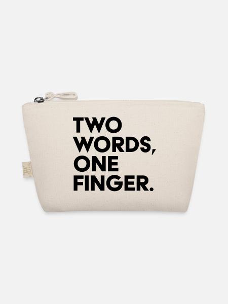 Two Words One Finger Lustiges Spruch Shirt - Bio-Täschchen - Natur