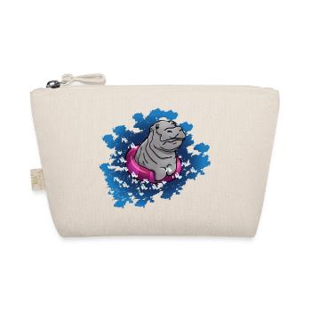 Hippo with swimming ring - Organic Pouch - nature - Front