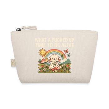 Was für eine beschissene Zeit, um zu leben, lustiger Bunny Tee - Bio-Täschchen - Natur - Vorne
