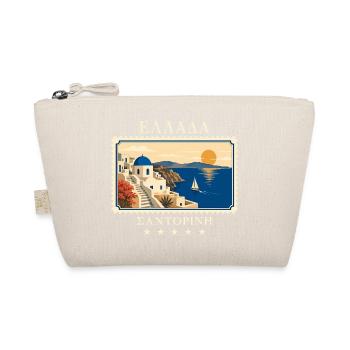 Griechenland Santorini Vintage Reisemarke - Bio-Täschchen - Natur - Vorne
