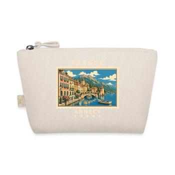 Frankreich Annecy Vintage Reisemarke - Bio-Täschchen - Natur - Vorne