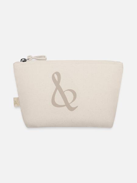 Brauner Ampersand im Punktmuster - Bio-Täschchen - Natur