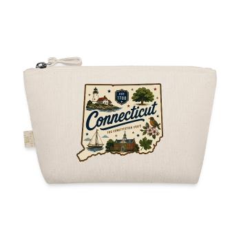 Connecticut Vintage State Souvenir-Aufkleber - Bio-Täschchen - Natur - Vorne