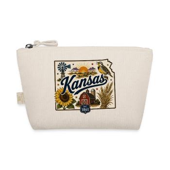 Kansas Sunflower State Vintage Reiseaufkleber - Bio-Täschchen - Natur - Vorne