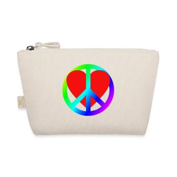 Herz Frieden Regenbogen Symbol - Bio-Täschchen - Natur - Vorne