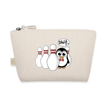 Pinguin im Kegel – Shit Moment Shirt - Bio-Täschchen - Natur - Vorne