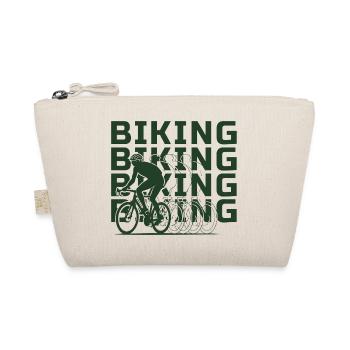 Biking Green Stacked Lettering Cyclist Motion Art - Bio-Täschchen - Natur - Vorne