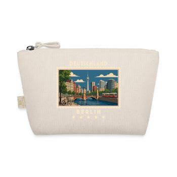 Deutschland Berlin Vintage Reisemarke - Bio-Täschchen - Natur - Vorne