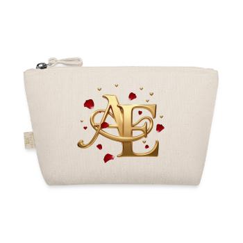 Goldenes AE Monogramm mit Rosen - Bio-Täschchen - Natur - Vorne
