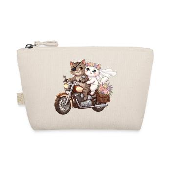 Just Married: Katzen auf Motorrad - Bio-Täschchen - Natur - Vorne