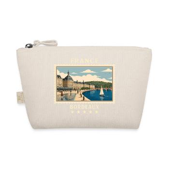 Frankreich Bordeaux Vintage Reisemarke - Bio-Täschchen - Natur - Vorne