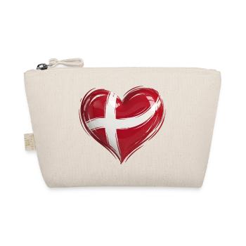 Denmark Heart Flag - Organic Pouch - nature - Front