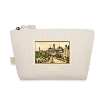 Frankreich Reims Vintage Reisemarke - Bio-Täschchen - Natur - Vorne