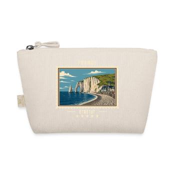 Frankreich Étretat Vintage Reisemarke - Bio-Täschchen - Natur - Vorne
