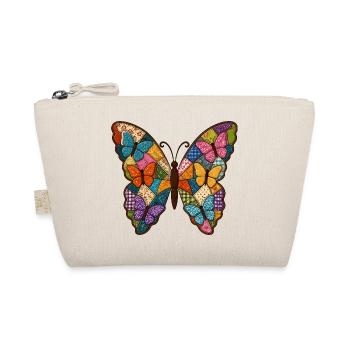 Patchwork Butterfly Quilt Style - Organic Pouch - nature - Front