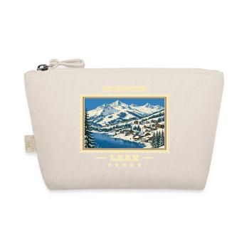 Schweiz Laax Winter Vintage Reisemarke - Bio-Täschchen - Natur - Vorne