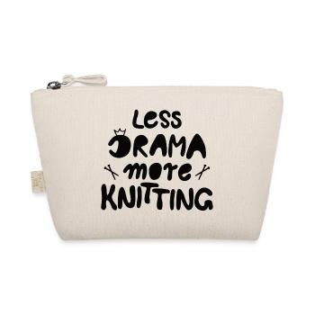 Less drama more knitting - Bio-Täschchen - Natur - Vorne