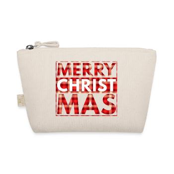 FROHE WEIHNACHTEN KARIERTE TYPOGRAFIE - Bio-Täschchen - Natur - Vorne