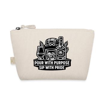 Pour With Purpose Bourbon Whiskey Motiv - Bio-Täschchen - Natur - Vorne