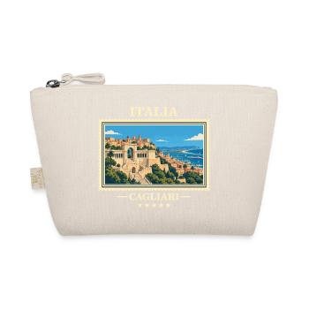 Italien Cagliari Vintage Reisemarke - Bio-Täschchen - Natur - Vorne