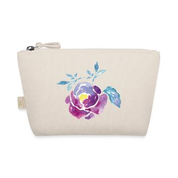 Wasserfarbene Rosenblüte - Bio-Täschchen - Natur - Vorne