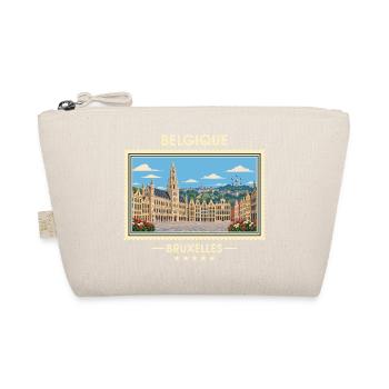 Belgien Brüssel Vintage Reisemarke - Bio-Täschchen - Natur - Vorne