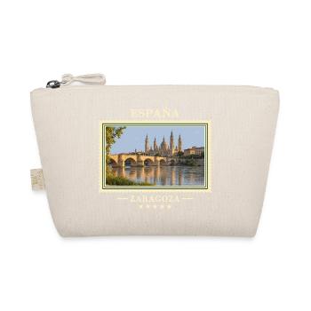 Spanien Zaragoza Vintage Reisemarke - Bio-Täschchen - Natur - Vorne