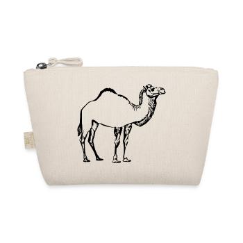 Kamel schwarz Geschenk  - Bio-Täschchen - Natur - Vorne
