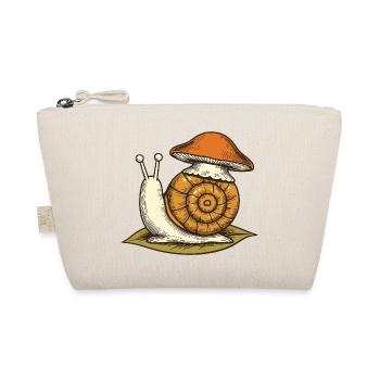 Schnecke mit Pilzhut - Bio-Täschchen - Natur - Vorne
