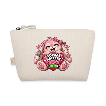 Kuschelkaninchen Social Battery 100% - Bio-Täschchen - Natur - Vorne