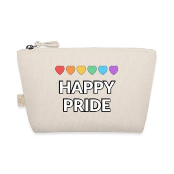 Happy Pride Regenbogenherzen LGBTQ Pride Monat - Bio-Täschchen - Natur - Vorne
