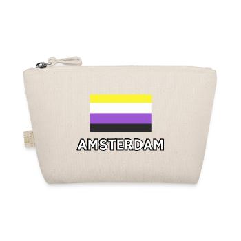 Non binary Pride Flag Amsterdam - Organic Pouch - nature - Front