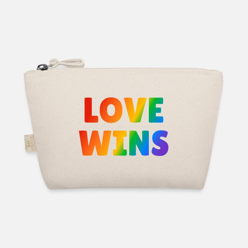 Liebe gewinnt LGBT Regenbogen Text Bio-Täschchen