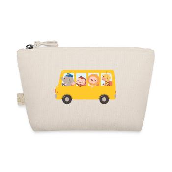 Yellow Bus With Cute Animals - Organic Pouch - nature - Front