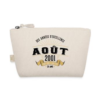 21 Ans Anniversaire Vintage Né(e) en Août 2001 - Trousse biologique - nature - Devant