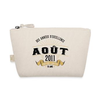 11 Ans Anniversaire Vintage Né(e) en Août 2011 - Trousse biologique - nature - Devant