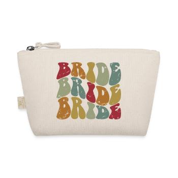 Retro Braut Matching Paar Verlobung Hochzeit - Bio-Täschchen - Natur - Vorne