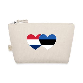Holland Estonia Flag Heart - Organic Pouch - nature - Front