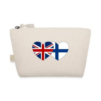 Großbritannien Finnland Flagge Herz - Bio-Täschchen - Natur - Vorne