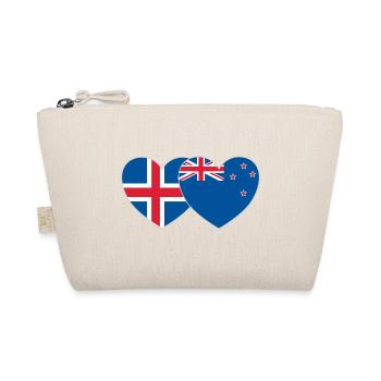 Island Neuseeland Flagge Herz - Bio-Täschchen - Natur - Vorne