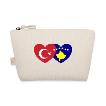 Turkey Kosovo Flag Heart United - Organic Pouch - nature - Front