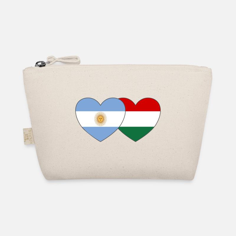 Argentine Hongrie Drapeau Cœur Trousse biologique