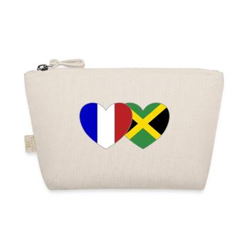 Frankreich Jamaika Flagge Herz - Bio-Täschchen - Natur - Vorne