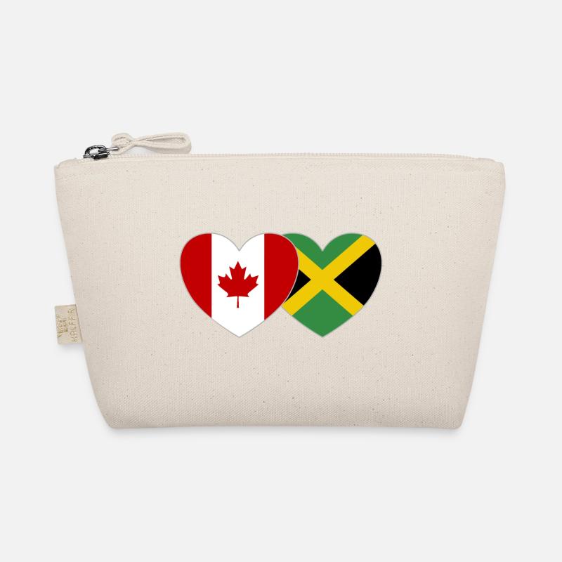 Canada Jamaica Flag Heart Organic Pouch
