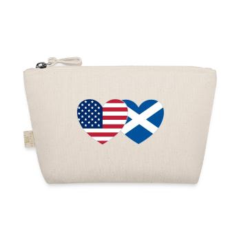 USA Scotland Flag Heart - Organic Pouch - nature - Front
