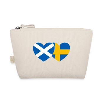 Scotland Sweden Flag Heart Wide - Organic Pouch - nature - Front